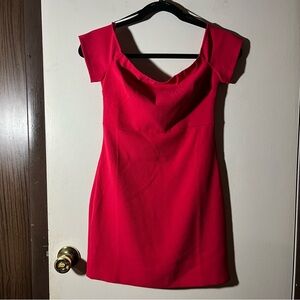 Forever 21 Dress Size Small Mini Bodycon Fuchsia Pink Off The Shoulder Womens